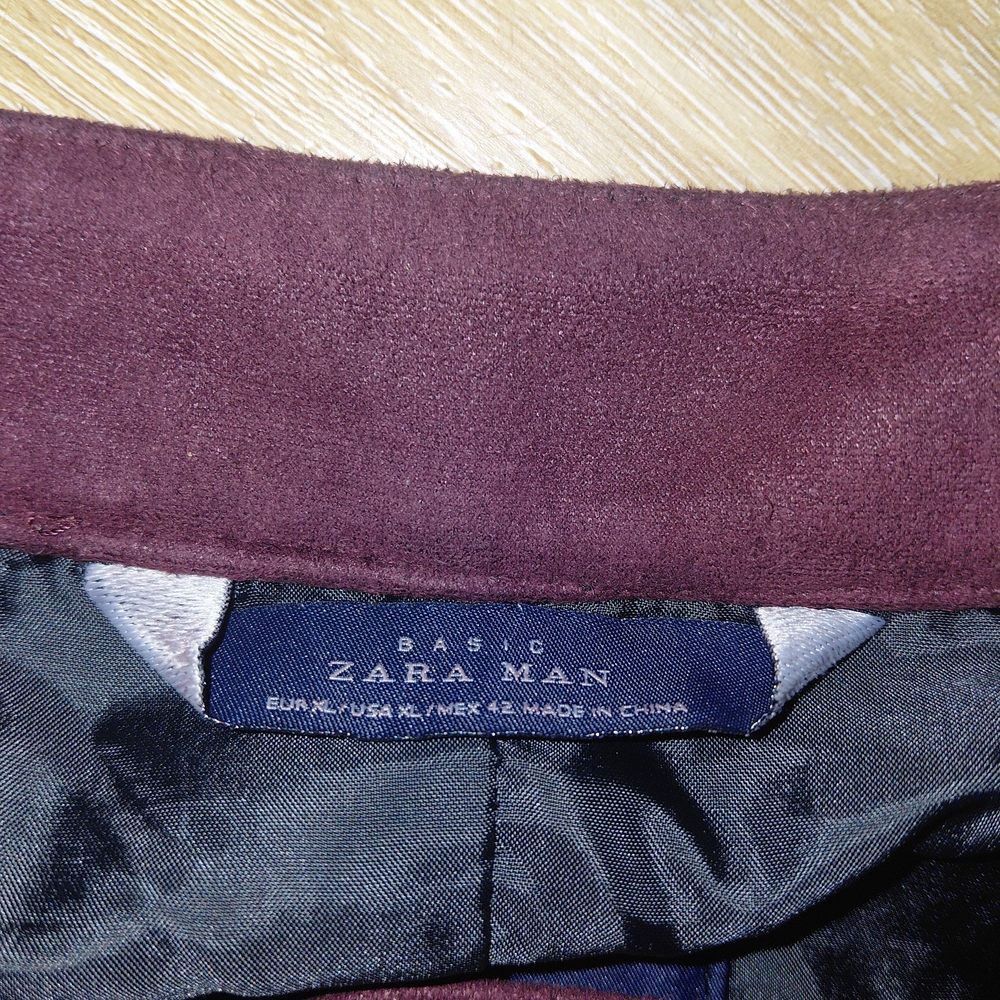 Zara Man Rich Wine Red Bomber Jacket Sz XL - Picture 4 of 13